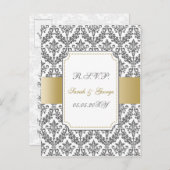 Gold Mod Wedding RSVP kaarten (Voorkant / Achterkant)