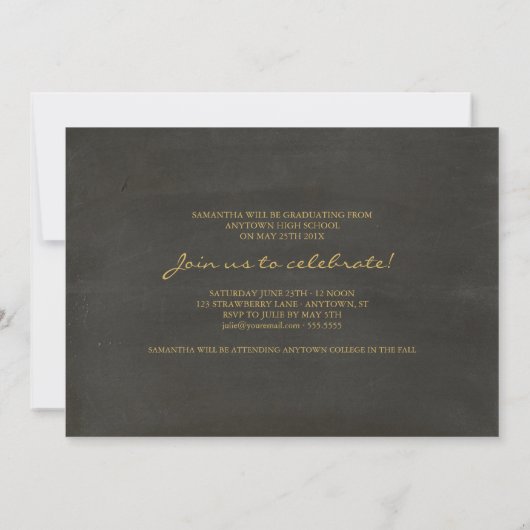 Gold Modern 6 Invitation de script photo (Dos)
