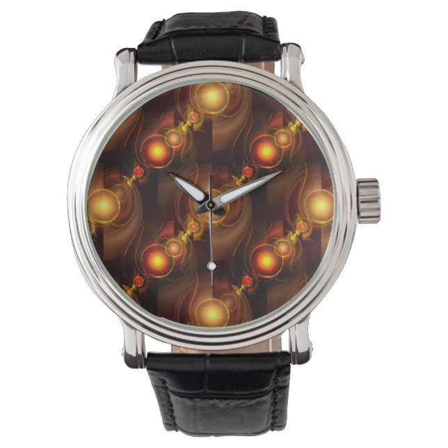 Gold Modern Boho Elegant Abstract Art Pattern #501 Horloge (Voorkant)