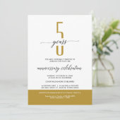 GOLD Modern Business Anniversaire Invitations de f (Debout devant)