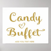 Gold Modern Calligraphy Snoep Buffet print (Voorkant)