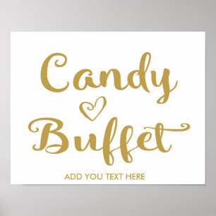 Gold Modern Calligraphy Snoep Buffet print