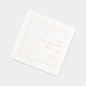 Gold Modern Chic Minimalist Wedding Folie Servetten (Links)