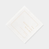 Gold Modern Chic Minimalist Wedding Folie Servetten (Rechts)