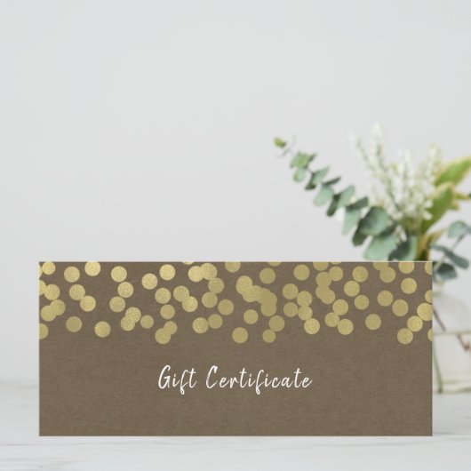 Gold Modern Chic Rustic Kraft-cadeaubon (Staand voorkant)