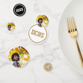 Gold Modern Circles Foto Afstuderen Confetti (Groep)