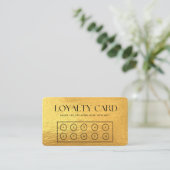 Gold Modern Custom Loyalty Kaart Visitekaartje (Staand voorkant)