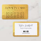 Gold Modern Custom Loyalty Kaart Visitekaartje (Voorkant / Achterkant)