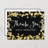 Gold Modern Elegant Huwelijk Dank u Briefkaart (Voorkant / Achterkant)