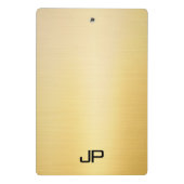 Gold Modern Elegant Monogram Minimalistische Sjabl Mini Klembord (Achterkant)