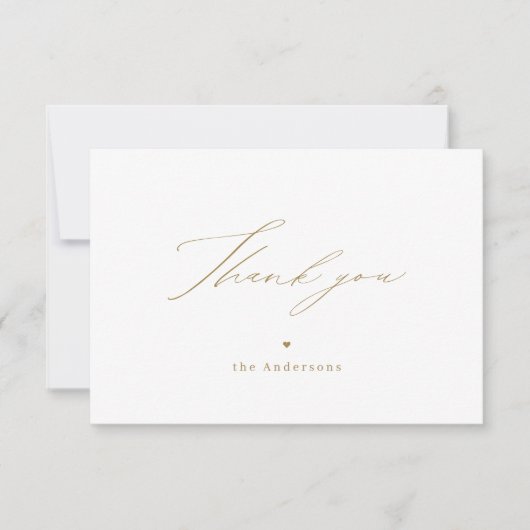 Gold modern, elegant script bedankt (Voorkant)