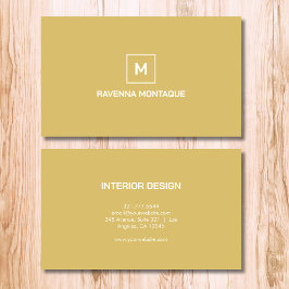 Gold Modern Elegant Simple Monogram Name Visitekaartje