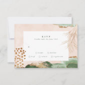 Gold Modern Eucalyptus Abstracte Greenery Moss RSVP Kaartje (Voorkant)