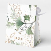 Gold Modern Eucalyptus Elegant Greenery Moss Bedankdoosjes (Achterkant)