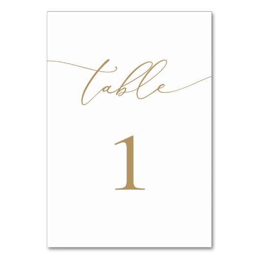 Gold Modern minimalistisch tabelnummer Kaart (Voorkant)