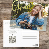 Gold Modern Photo Graduation Invitation