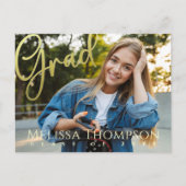 Gold Modern Photo Graduation Invitation (Devant)