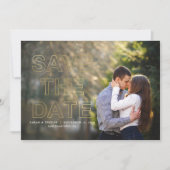 Gold Modern Photo Wedding Save the Date (Voorkant)