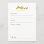 Gold Modern Script Graduation Advieskaart (Voorkant)