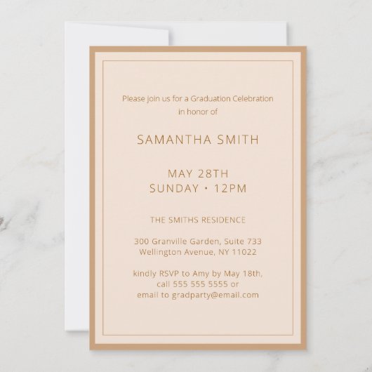 Gold Modern Simple Typography Photo Afstuderen Kaart (Achterkant)