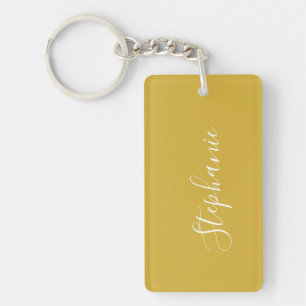 Gold Modern-typografie, gepersonaliseerde sleutelh Sleutelhanger