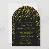 Gold  Modern Typography Wedding Invitation Kaart (Voorkant)