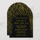 Gold  Modern Typography Wedding Invitation Kaart (Voorkant / Achterkant)