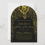 Gold  Modern Typography Wedding Invitation Kaart (Voorkant)