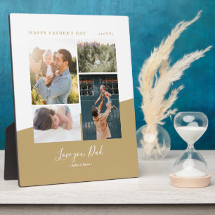 Gold Modern Vaderdag gift Foto Collage Plaque Fotoplaat