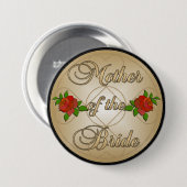 Gold Moeder van de Bride (MoB) Button (Voorkant /achterkant)