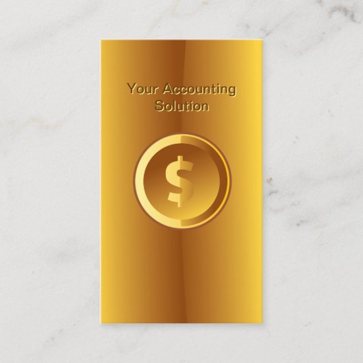 Gold Money Sign Accounting Solution Visitekaartje (Voorkant)