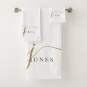 Gold Monogram Bad Handdoek (Insitu)