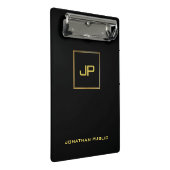 Gold Monogram Black Sjabloon Elegant Moderne Chic Mini Klembord (Schuin)