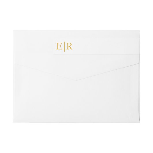 Gold Monogram Calligraphy Wedding Return Address (Achterkant)