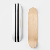 Gold Monogram Classic Black White Racing Stripes Skateboard (Voorkant)