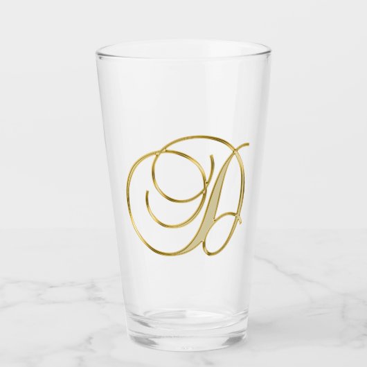Gold Monogram D glas (Voorkant)