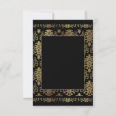 Gold Monogram Damask Elegant Bedankt (Achterkant)
