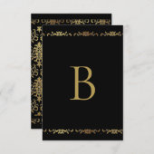 Gold Monogram Damask Elegant Bedankt (Voorkant / Achterkant)