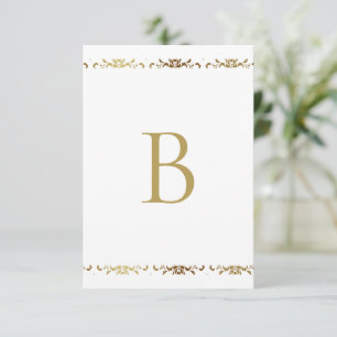 Gold Monogram Damask Elegant Bedankt