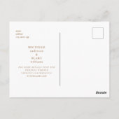 Gold Monogram Deep Red Wedding Save the Date Briefkaart (Achterkant)