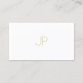 Gold Monogram Design Trendy Modern Elegant Plain Visitekaartje (Achterkant)