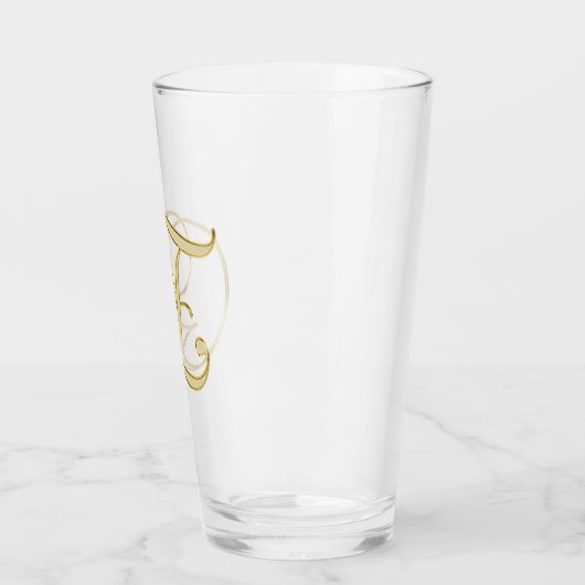Gold Monogram E glas (Links)