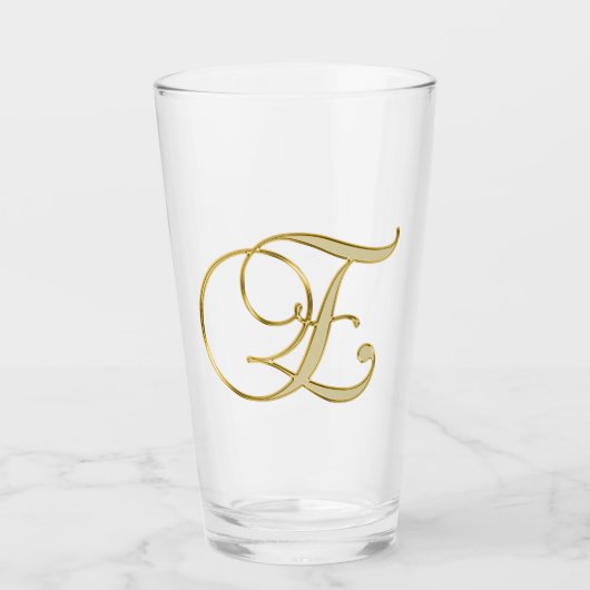 Gold Monogram E glas (Voorkant)