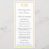 Gold Monogram Elegant Classic Wedding Programma (Voorkant)