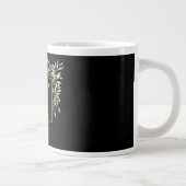 Gold Monogram Elegant Modern Greenery Black Extra Grote Beker (Rechts)