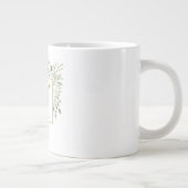 Gold Monogram Elegant Modern Greenery Extra Grote Beker (Rechts)