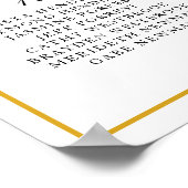 Gold Monogram Elegant Wedding Seating Chart Poster (Hoek)