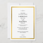 Gold Monogram Elegant Wedding Uitnodiging (Voorkant)