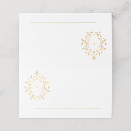 Gold Monogram Event Card (Buitenkant ongevouwen)