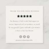 Gold Monogram Floral Crown Crest Review Request Vierkante Visitekaartje (Achterkant)